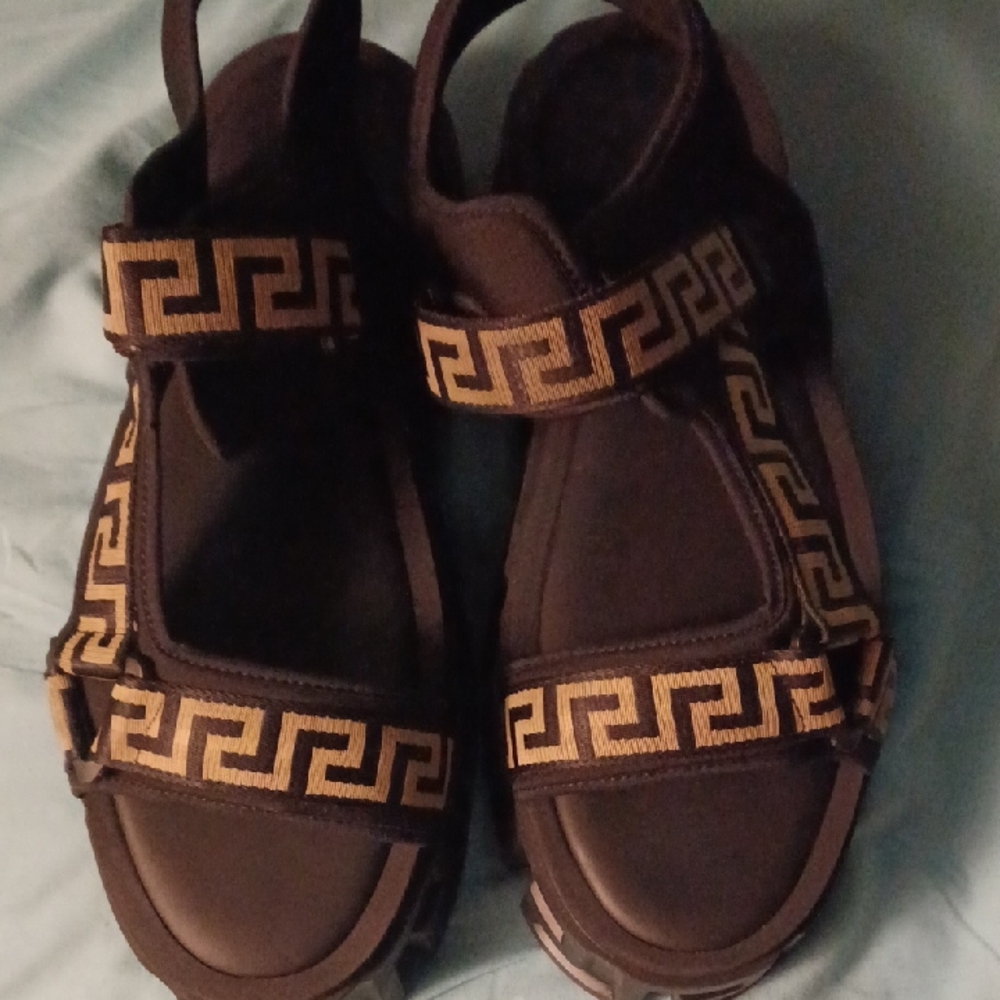 Versace Sandals with Greek Key Design